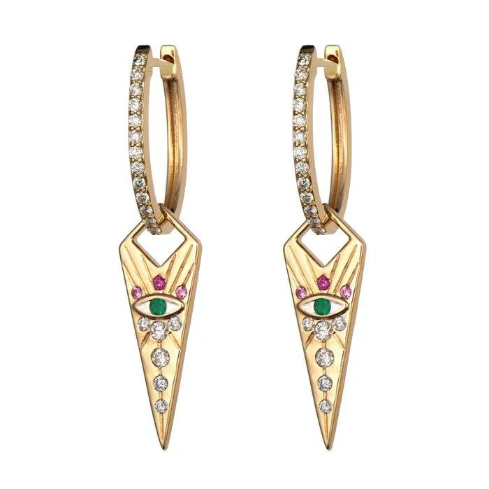 Three Stories Jewelry Earrings Single Double Sided Evil Eye Dagger Charm