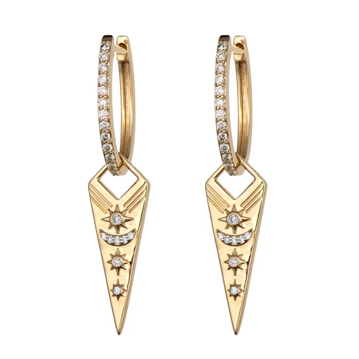 Three Stories Jewelry Earrings Single Double Sided Evil Eye Dagger Charm