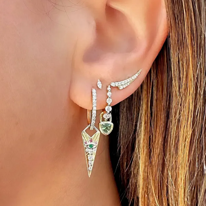 Three Stories Jewelry Earrings Single Double Sided Evil Eye Dagger Charm