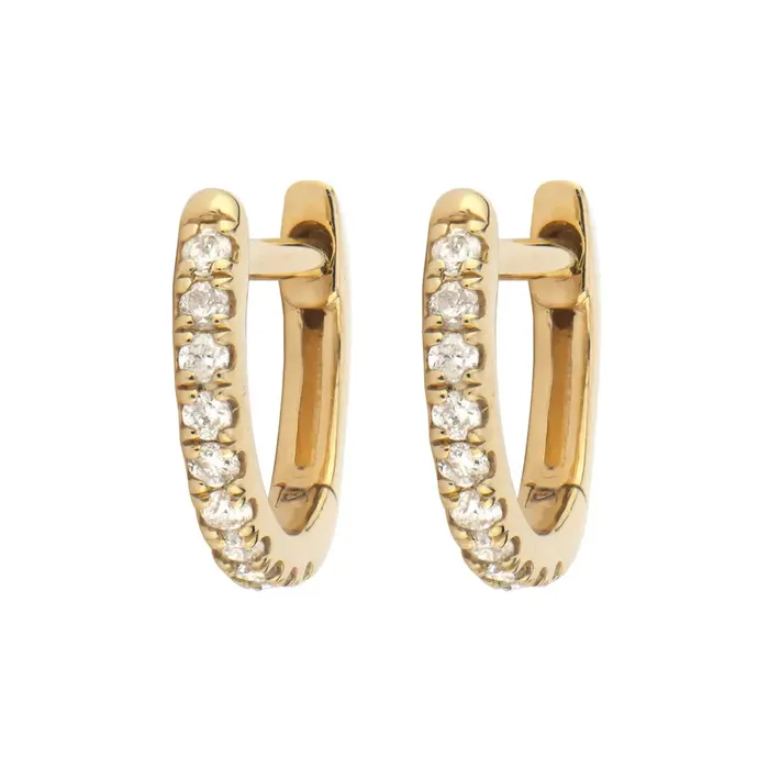 Three Stories Jewelry Earrings Tiny Pave Hoop