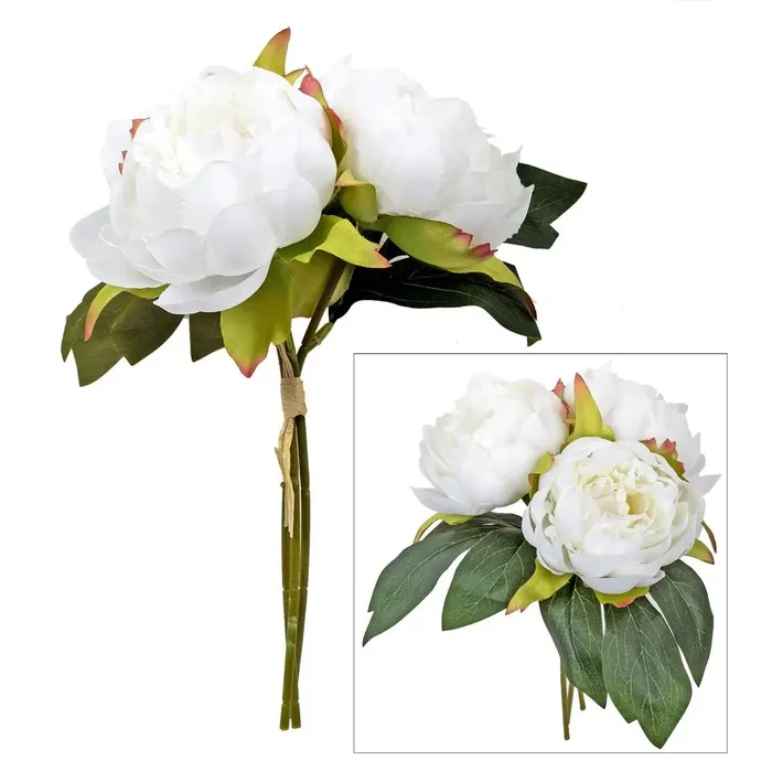 Truu Design Rings Faux White Peony Bouquet