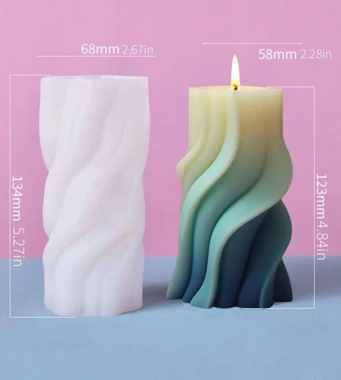 Twisted Pillar Candle Silicone Mold RESIN ART HUB Earrings