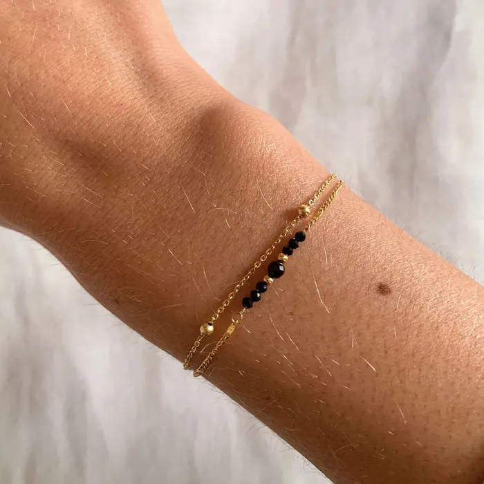 Victoire Collection Earrings Alexa zweireihiges Armband Onyx Victoire Collection Victoire Collection Earrings Alexa zweireihiges Armband Onyx Victoire Collection