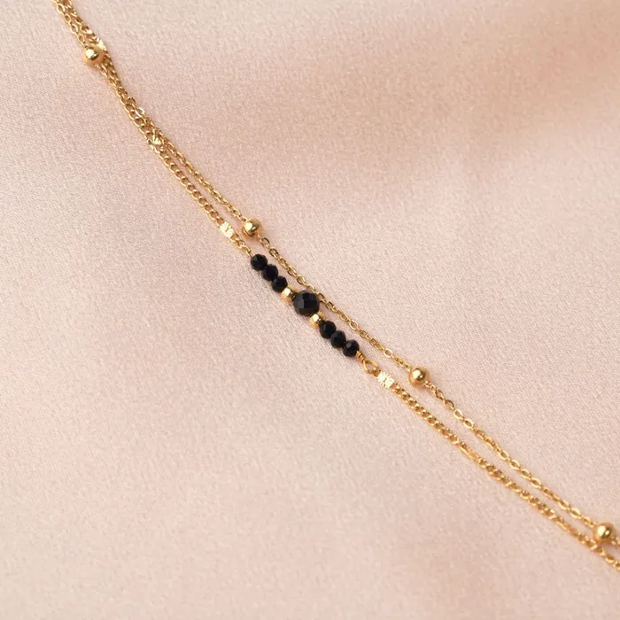 Victoire Collection Earrings Alexa zweireihiges Armband Onyx Victoire Collection
