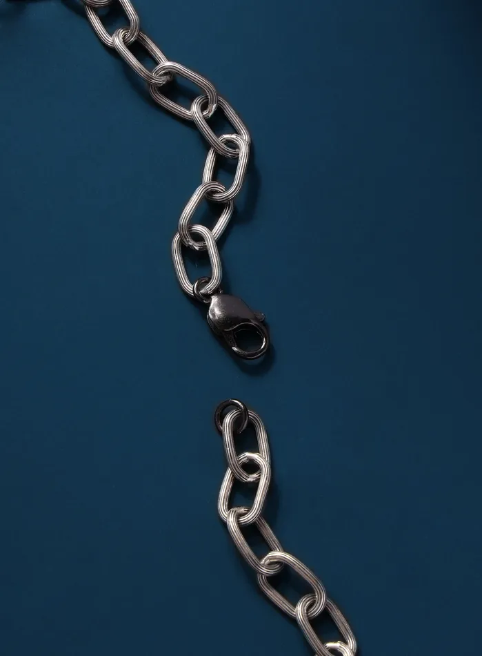 WE ARE ALL SMITH Mens Jewelry Clothing 925 Oxidized Sterling Silver Chunky Oval Chain Necklace for Men Necklaces