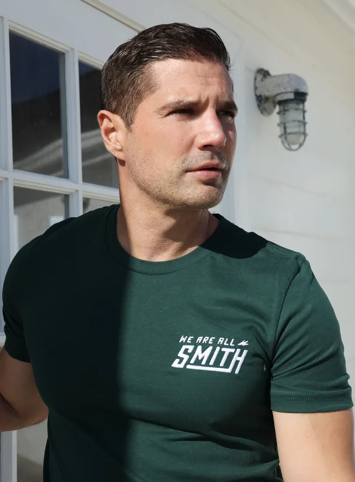 WE ARE ALL SMITH Mens Jewelry Clothing Earrings Emerald Green Embroidered WAAS logo Unisex tshirt