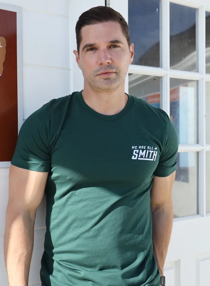WE ARE ALL SMITH Mens Jewelry Clothing Earrings Emerald Green Embroidered WAAS logo Unisex tshirt
