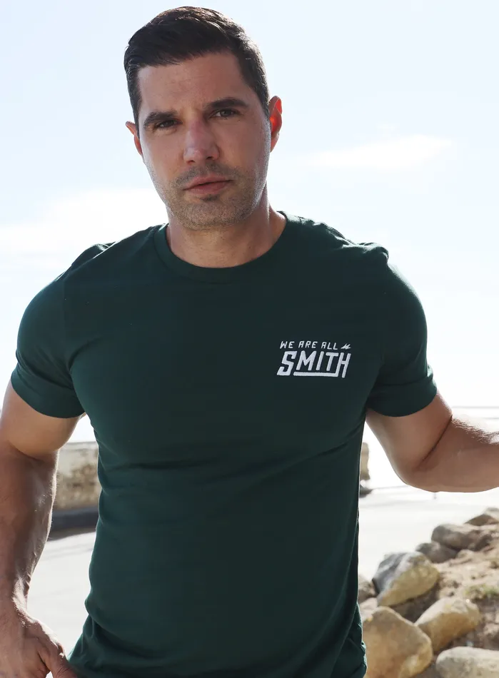 WE ARE ALL SMITH Mens Jewelry Clothing Earrings Emerald Green Embroidered WAAS logo Unisex tshirt