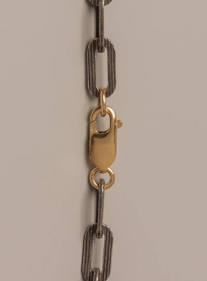WE ARE ALL SMITH Mens Jewelry Clothing Necklaces 925 Oxidized Textured Elongated Sterling Silver Chain Necklace for Men