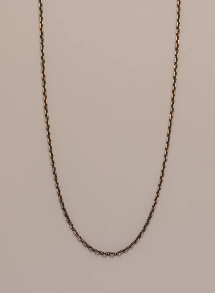 WE ARE ALL SMITH Mens Jewelry Clothing Necklaces Chocolate Vermeil Gold Cable Chain Necklace for Men