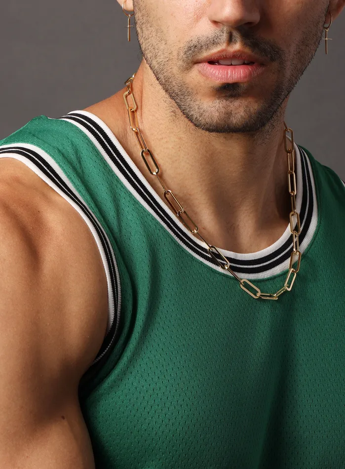 WE ARE ALL SMITH Mens Jewelry Clothing Necklaces Large Clip 14k plated over 316L stainless steel chain WE ARE ALL SMITH Mens Jewelry Clothing Necklaces Large Clip 14k plated over 316L stainless steel chain