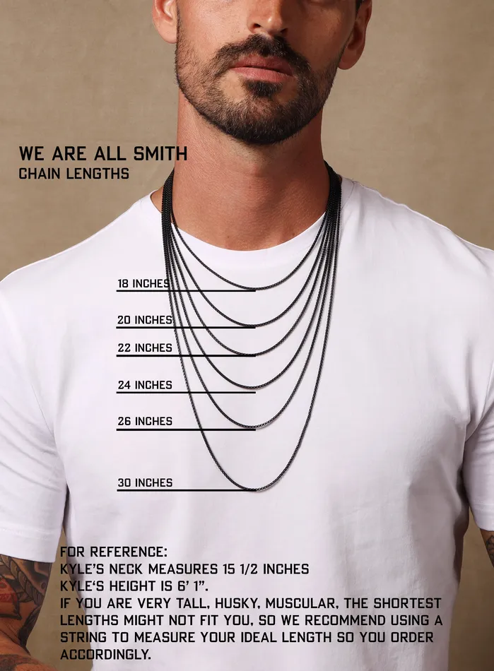 WE ARE ALL SMITH Mens Jewelry Clothing Necklaces Oxidized Sterling and Titanium Coated Cable Chain Necklace