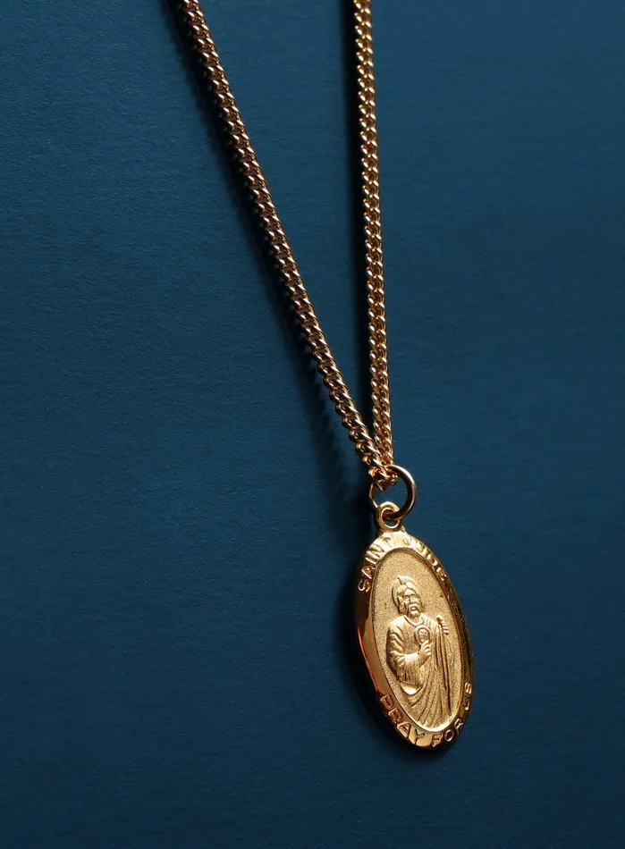 WE ARE ALL SMITH Mens Jewelry Clothing Necklaces Saint Jude Gold Medal Necklace