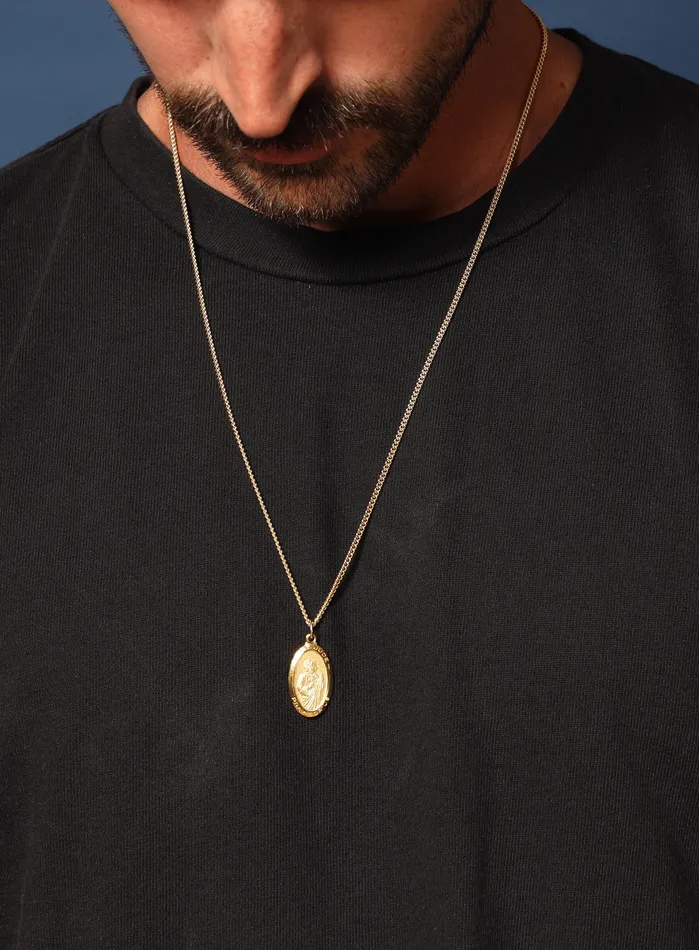 WE ARE ALL SMITH Mens Jewelry Clothing Necklaces Saint Jude Gold Medal Necklace