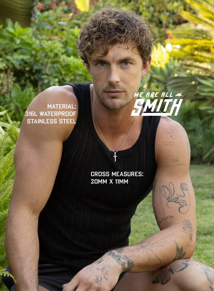 WE ARE ALL SMITH Mens Jewelry Clothing Necklaces Waterproof Small Rounded Cross Necklace