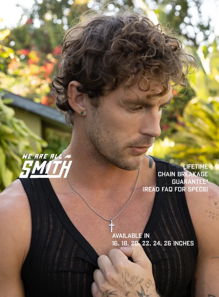 WE ARE ALL SMITH Mens Jewelry Clothing Necklaces Waterproof Small Rounded Cross Necklace