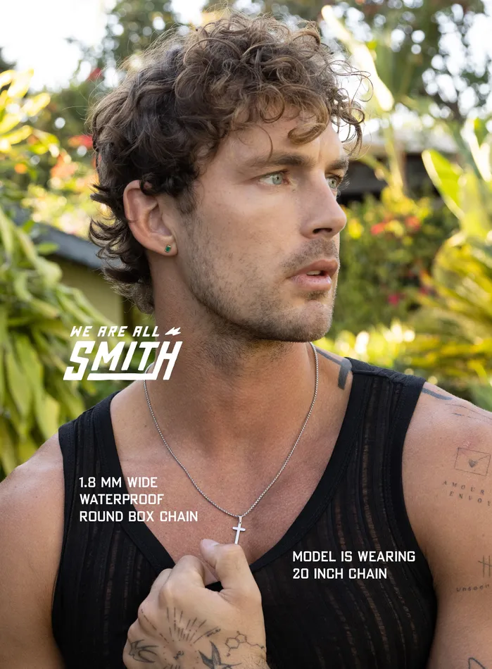 WE ARE ALL SMITH Mens Jewelry Clothing Necklaces Waterproof Small Rounded Cross Necklace
