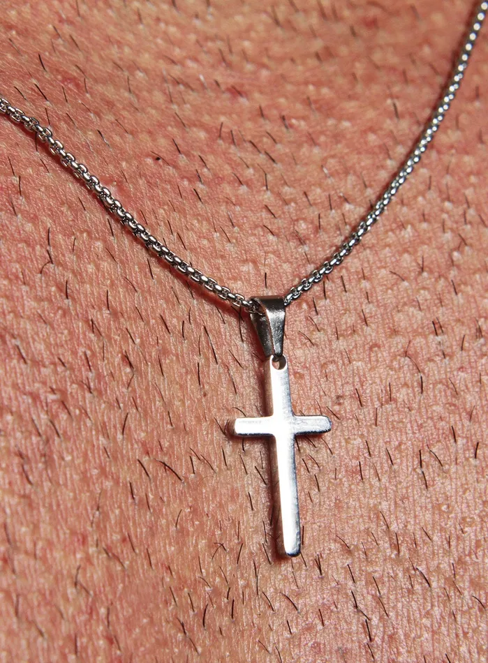 WE ARE ALL SMITH Mens Jewelry Clothing Necklaces Waterproof Small Rounded Cross Necklace
