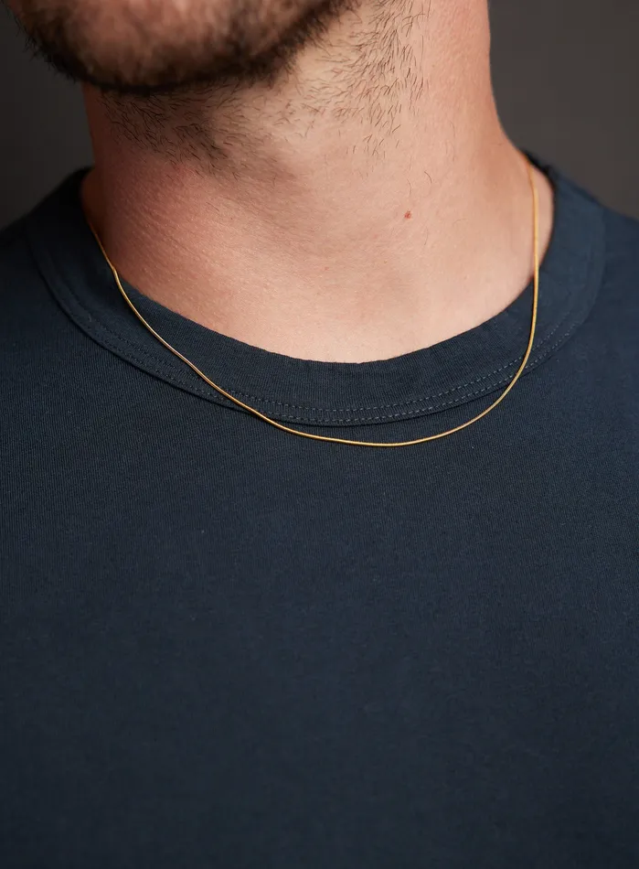 WE ARE ALL SMITH Necklaces Gold Mens Necklace 1mm Snake Chain Necklace for Men
