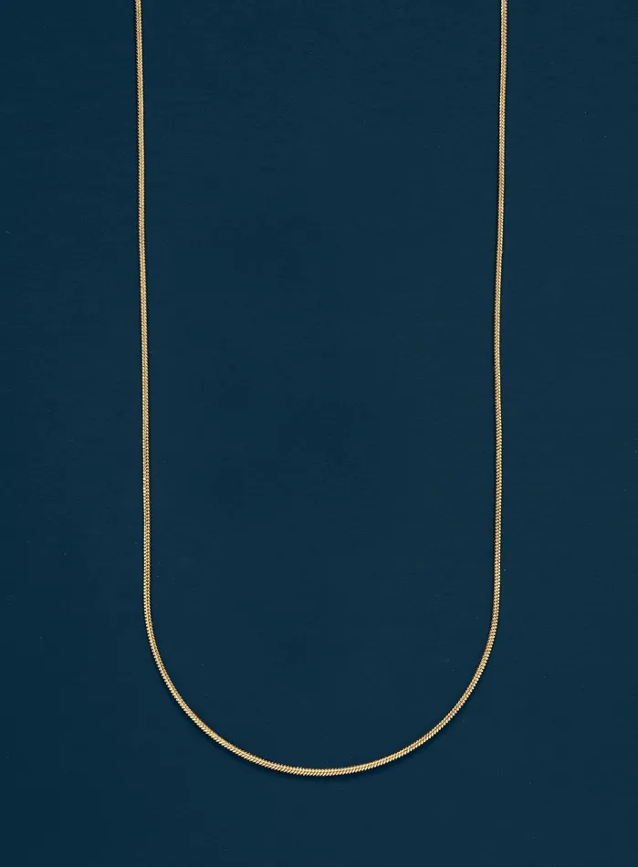 WE ARE ALL SMITH Necklaces Gold Mens Necklace 1mm Snake Chain Necklace for Men