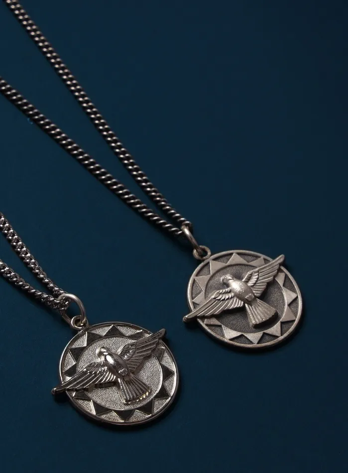 WE ARE ALL SMITH Necklaces Holy Spirit Dove Sterling Silver Pendant Necklace for Men