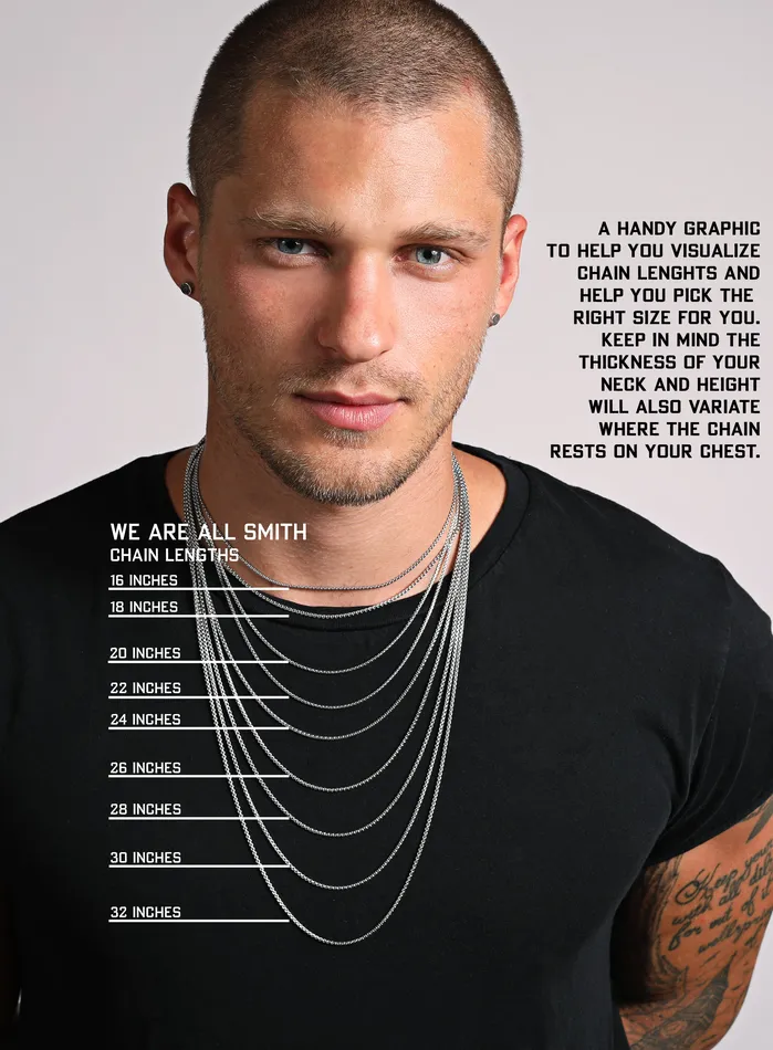 WE ARE ALL SMITH Necklaces Waterproof 5mm Miami Cuban Beveled Chain Necklace for Men