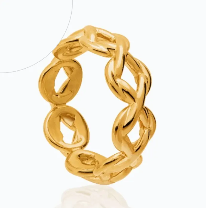 X CHAIN GOLD SMALL RING Tane Rings