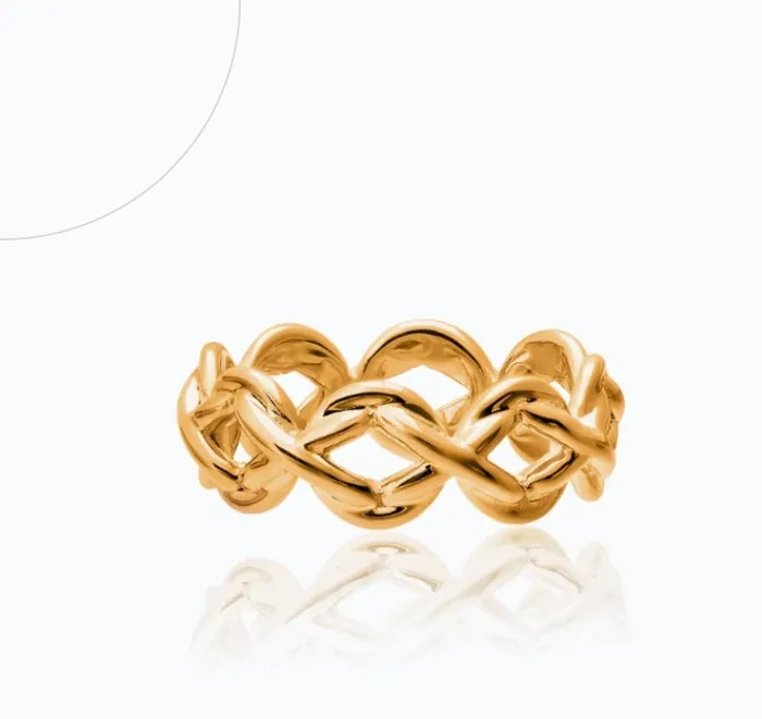 X CHAIN GOLD SMALL RING Tane Rings