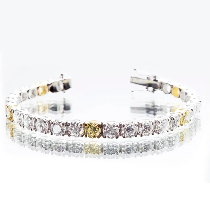 Yellow and White Diamond Tennis Bracelet Langerman Diamonds Bracelets