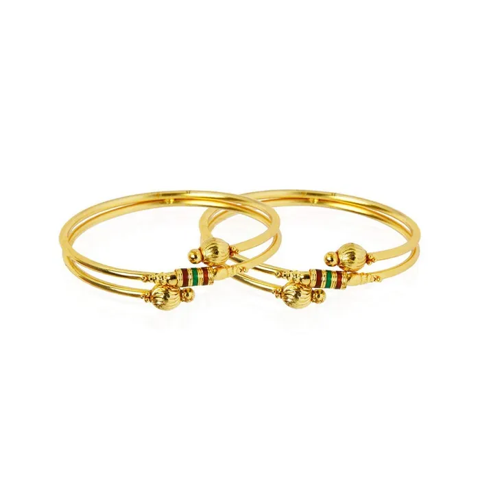 Yellow Chimes 2 PCS Exclusive Delicate Plain Meenakari Touch Antique Gold Plated Traditional Bangles for Women and Girls 28 Yellow Chimes Necklaces Yellow Chimes 2 PCS Exclusive Delicate Plain Meenakari Touch Antique Gold Plated Traditional Bangles for Women and Girls 28 Yellow Chimes Necklaces