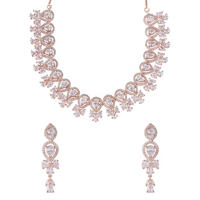Yellow Chimes American Diamond Necklace Set For Women White Stone Rose Gold Jewellery Set For Women Diamond Necklace Set Birthday Gift for Girls Anniversary Gift for Wife Yellow Chimes Rings Yellow Chimes American Diamond Necklace Set For Women White Stone Rose Gold Jewellery Set For Women Diamond Necklace Set Birthday Gift for Girls Anniversary Gift for Wife Yellow Chimes Rings