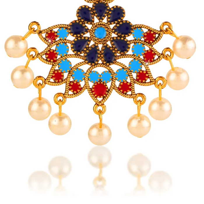 Yellow Chimes Beautifully Enamelled Stylish Gold Plated Meenakari Chandbali Earrings for Women and Girls Yellow Chimes Bracelets