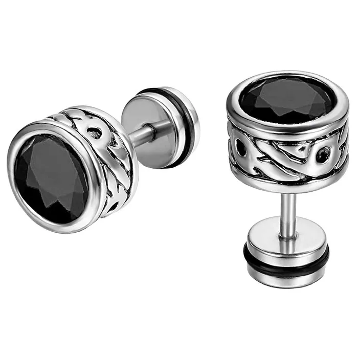 Yellow Chimes Black Crystal Sides Craft 316L Stainless Steel Earrings for Men and Women Yellow Chimes Earrings Yellow Chimes Black Crystal Sides Craft 316L Stainless Steel Earrings for Men and Women Yellow Chimes Earrings