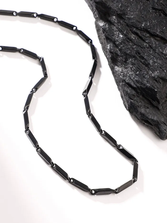 Yellow Chimes Bracelets Yellow Chimes Chain for Men and Boys Black Chain Men Rice Neck Chain for Men Stainless Steel Chains for Men Birthday Gift for Men Boys Anniversary Gift for Husband
