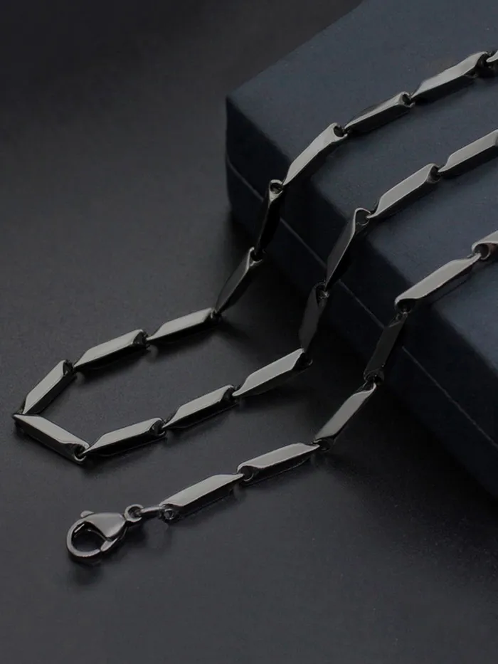 Yellow Chimes Bracelets Yellow Chimes Chain for Men and Boys Black Chain Men Rice Neck Chain for Men Stainless Steel Chains for Men Birthday Gift for Men Boys Anniversary Gift for Husband