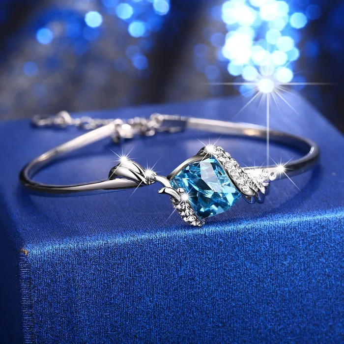 Yellow Chimes Bracelets Yellow Chimes Crystals from Swarovski Angel Guardian Blue Bracelet for Women and Girls Valentine Gift for Girls