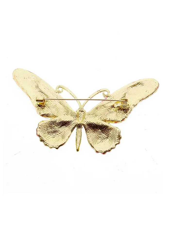Yellow Chimes Brooch for Women Butterfly Shaped Brooch Fashionable Brooch for Girls and Women Pink Yellow Chimes Necklaces
