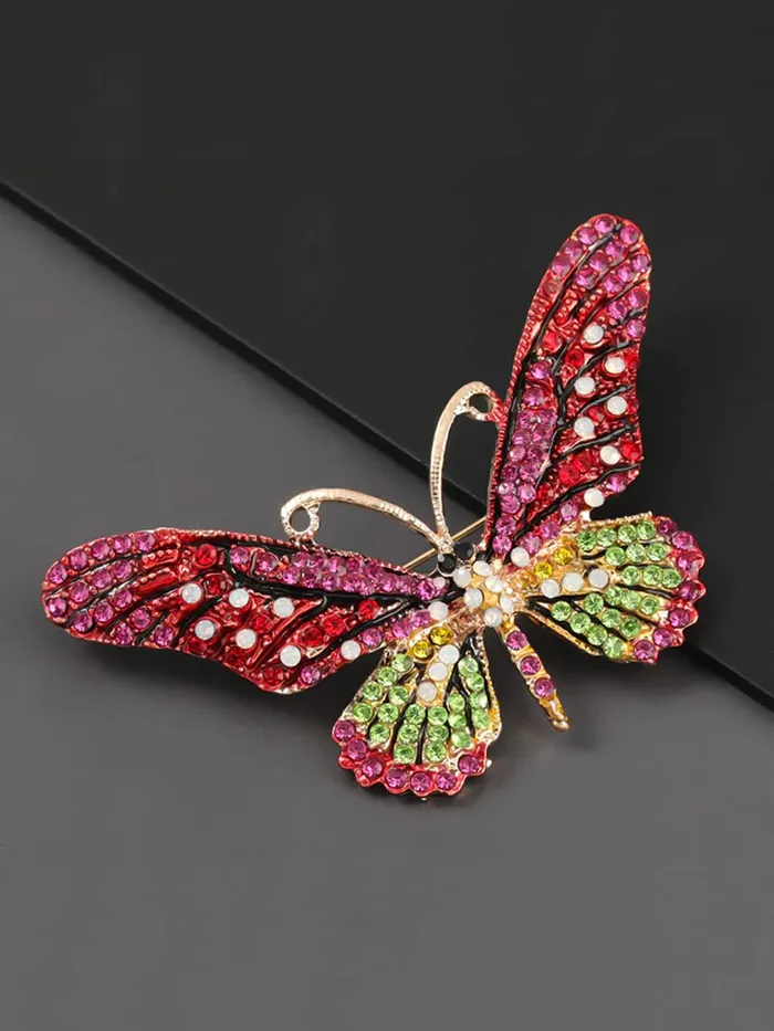 Yellow Chimes Brooch for Women Butterfly Shaped Brooch Fashionable Brooch for Girls and Women Pink Yellow Chimes Necklaces