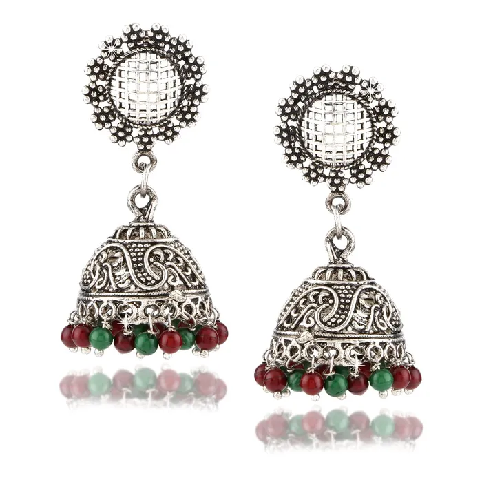 Yellow Chimes Carved Oxidized Silver Jhumka Earrings for Women and Girls Yellow Chimes Necklaces Yellow Chimes Carved Oxidized Silver Jhumka Earrings for Women and Girls Yellow Chimes Necklaces