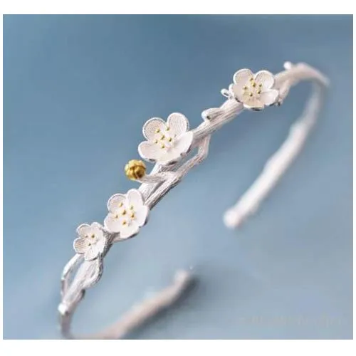 Yellow Chimes Classic Attractive Rose Flower Silver Plated Openable Cuff Bangle Bracelet Women and Girls Yellow Chimes Rings