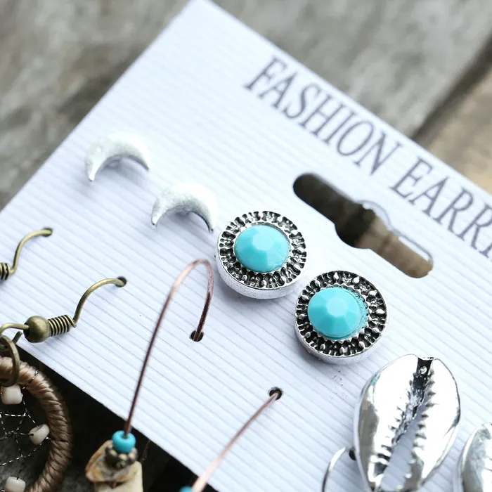 Yellow Chimes Combo Earrings for Women Fashion Collection Geometric Shape Set of 6 Pairs Stud Danglers Earrings Set for Women and Girls Yellow Chimes Earrings