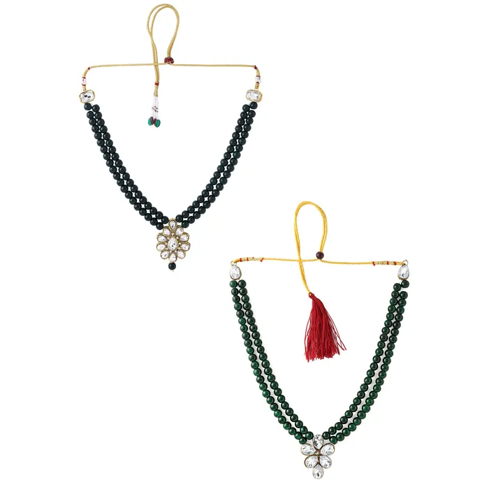 Yellow Chimes Combo of 6 Pair Exclusive Latest Mayur Menakari PearlHand Crafted Ruby Traditional Bangles for Women Yellow Chimes Necklaces