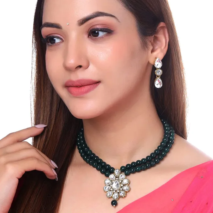 Yellow Chimes Combo of 6 Pair Exclusive Latest Mayur Menakari PearlHand Crafted Ruby Traditional Bangles for Women Yellow Chimes Necklaces