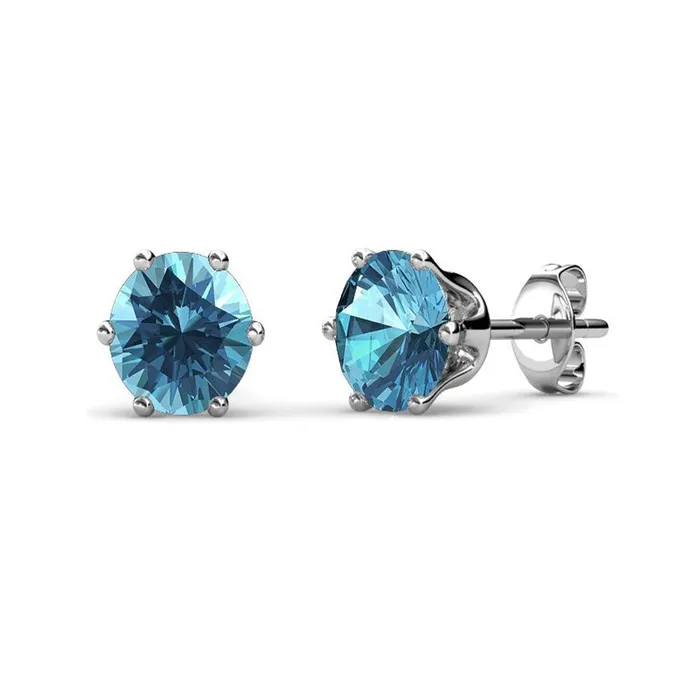 Yellow Chimes Crystal from Swarovski Stud Earrings in Macaroon Box for Women and Girls Blue Topaz Yellow Chimes Necklaces