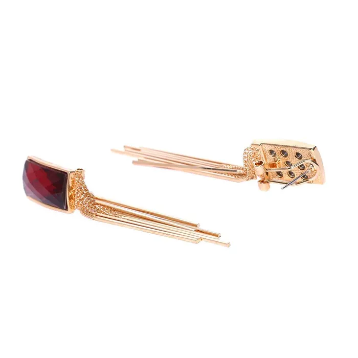 Yellow Chimes Danglers Earrings for Women Red Crystal Earrings Gold Plated Tassel Danglers Earrings For Women and Girls Yellow Chimes Necklaces