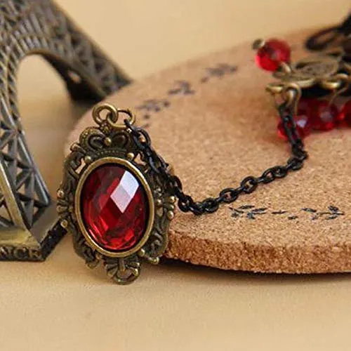 Yellow Chimes Designer Collection Gothic Red Black Rose Lace Hand Harness with Adjustable Finger Ring Charm Bracelet for Women and Girls Yellow Chimes Rings