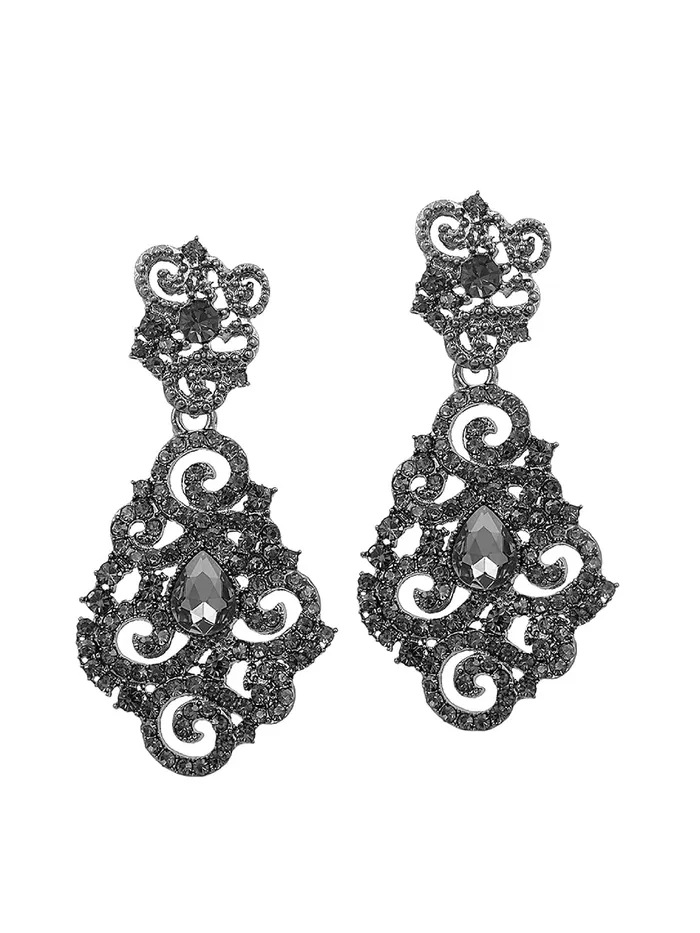 Yellow Chimes Drop Earrings for Women Crystal Black Rhodium Plated Drop Earrings for Women and Girls Yellow Chimes Earrings Yellow Chimes Drop Earrings for Women Crystal Black Rhodium Plated Drop Earrings for Women and Girls Yellow Chimes Earrings