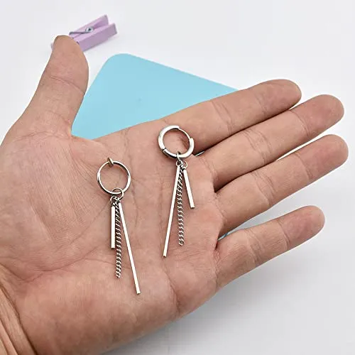 Yellow Chimes Earrings for Men and Boys 2 Pcs Stainless Steel Dangler Huggie Hoop Earrings for Men Accessoriess Jewellery for Men Birthday Gift for Men and Boys Anniversary Gift for Husband Yellow Chimes Rings