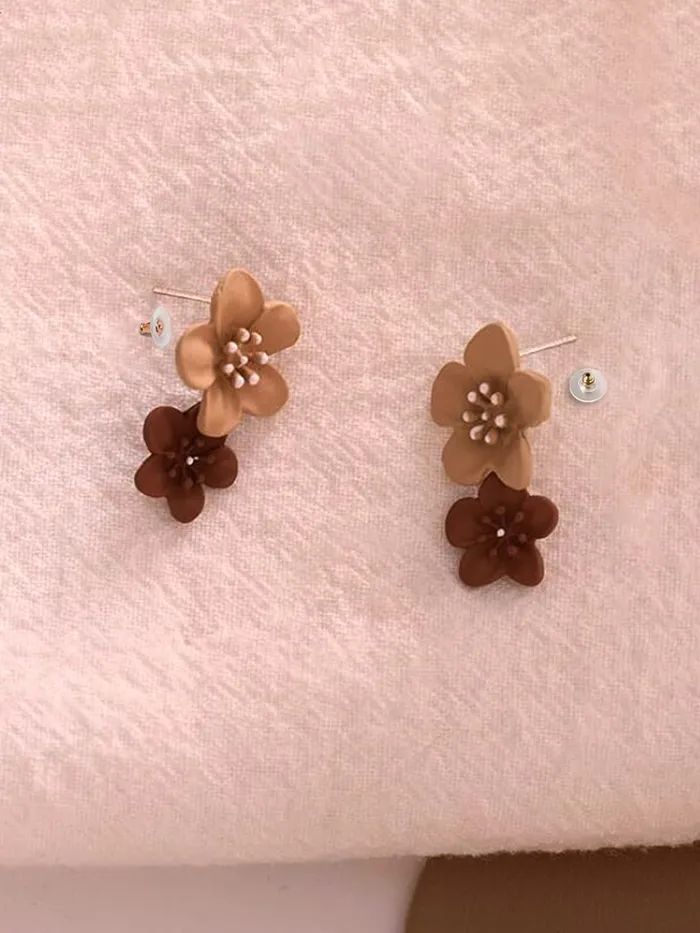 Yellow Chimes Earrings for Women and Girls Drop Earrings for Girls Gold Toned Multicolor Dual Floral Designed Drop Earrings Birthday Gift for girls and women Anniversary Gift for Wife Yellow Chimes Earrings