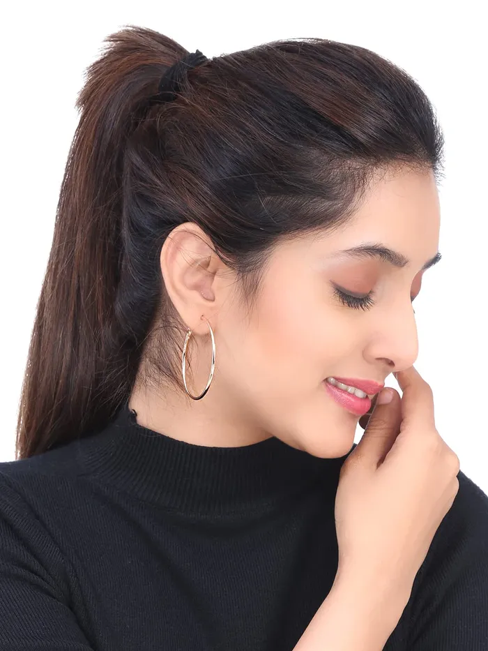 Yellow Chimes Earrings for Women and Girls Fashion Multicolor Hoop Earrings 3 Pairs Silver Black Gold Toned Hoops Earring Set Birthday Gift for Girls Women Anniversary Gift for Wife Yellow Chimes Rings